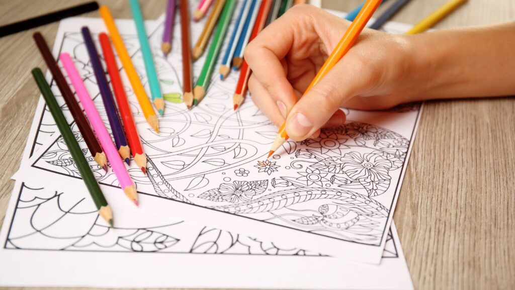 Simple Stress Relief Coloring Pages For Adults